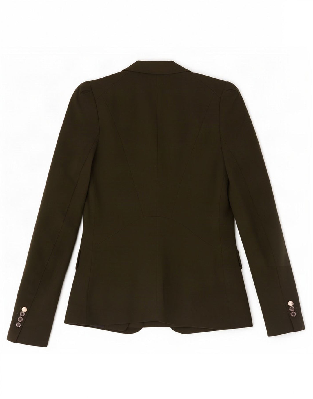 Zara Veste Blazer 1 Bouton Femme UK 6 XS Kaki Polyester