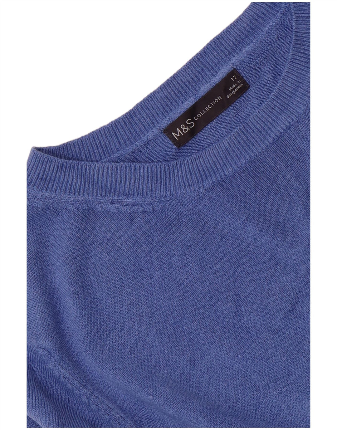 Marks & Spencer Pull col bateau pour femme UK 12 Bleu moyen