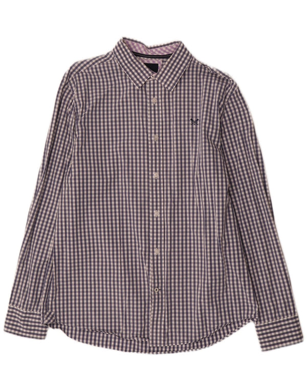 Crew Clothing Chemise coupe classique pour homme en coton vichy bleu marine