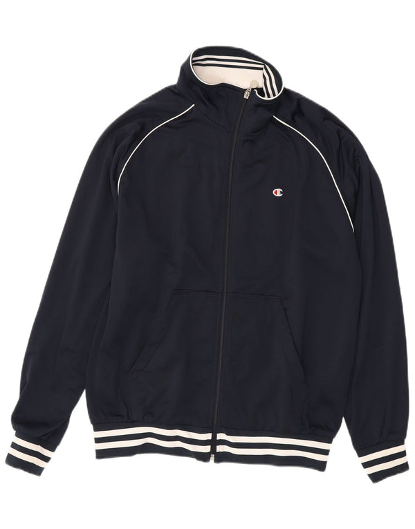 Champion Veste de Survêtement Homme Bleu Marine Rayé Sport