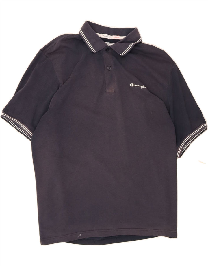 CHAMPION Mens Easy Fit Polo Shirt XL Navy Blue Vintage Champion and Second-Hand Champion from Messina Hembry 