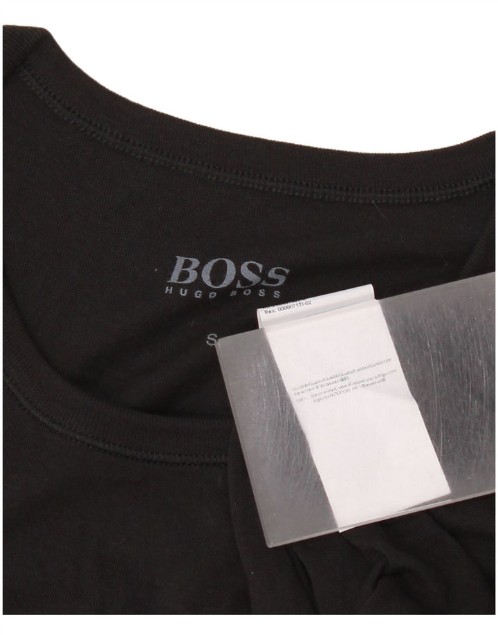 Hugo Boss Hommes T-Shirt Top Petit Noir Coton