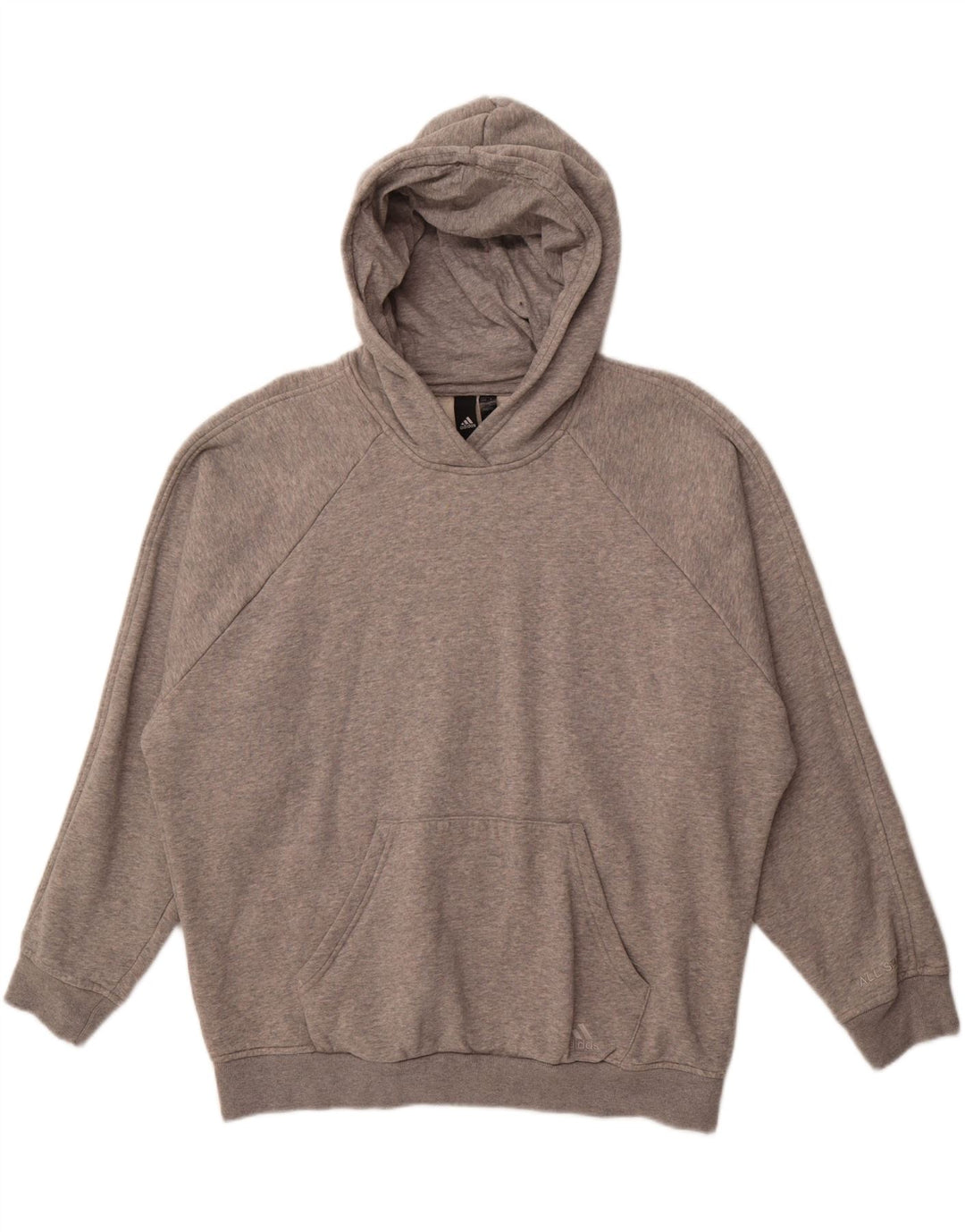 ADIDAS Mens Loose Fit Hoodie Jumper Medium Grey Polyester