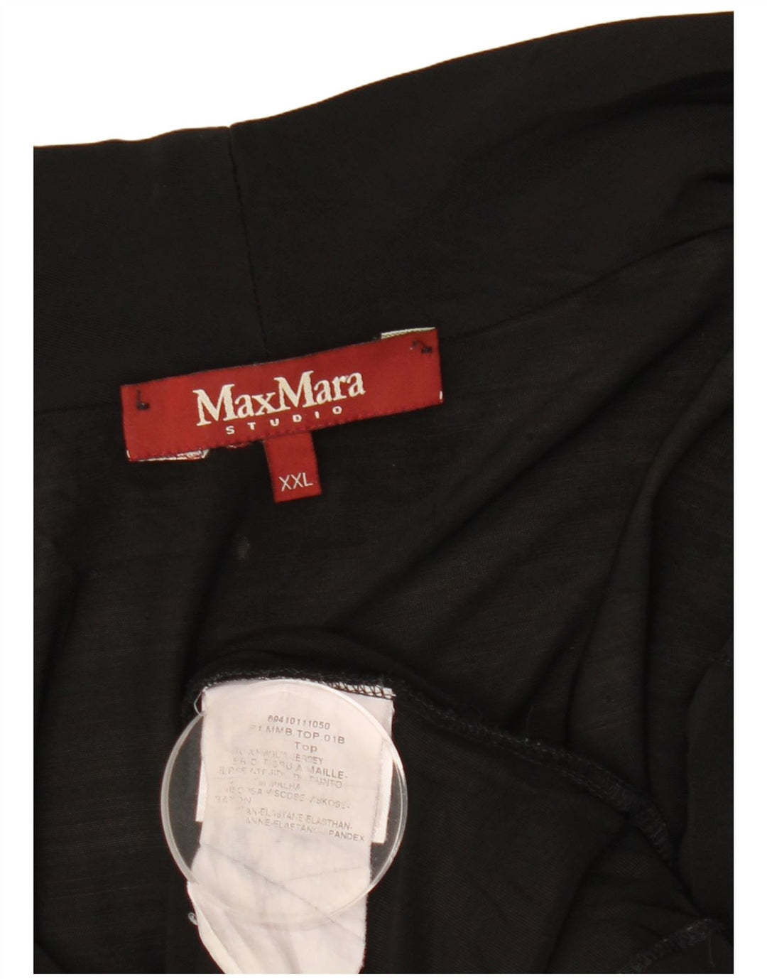 Max Mara Chemisier sans manches pour femme UK 20 2XL Noir Viscose