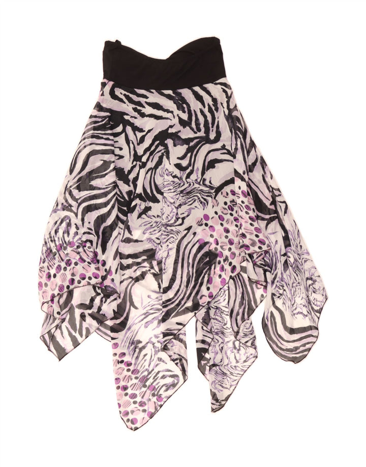VINTAGE Womens Asymmetrical Skirt Medium W37  Purple Animal Print Vintage Vintage and Second-Hand Vintage from Messina Hembry 
