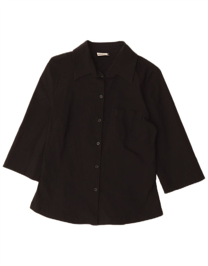 YESSICA Chemisier à manches 3/4 pour femme EU 38 Viscose noir moyen