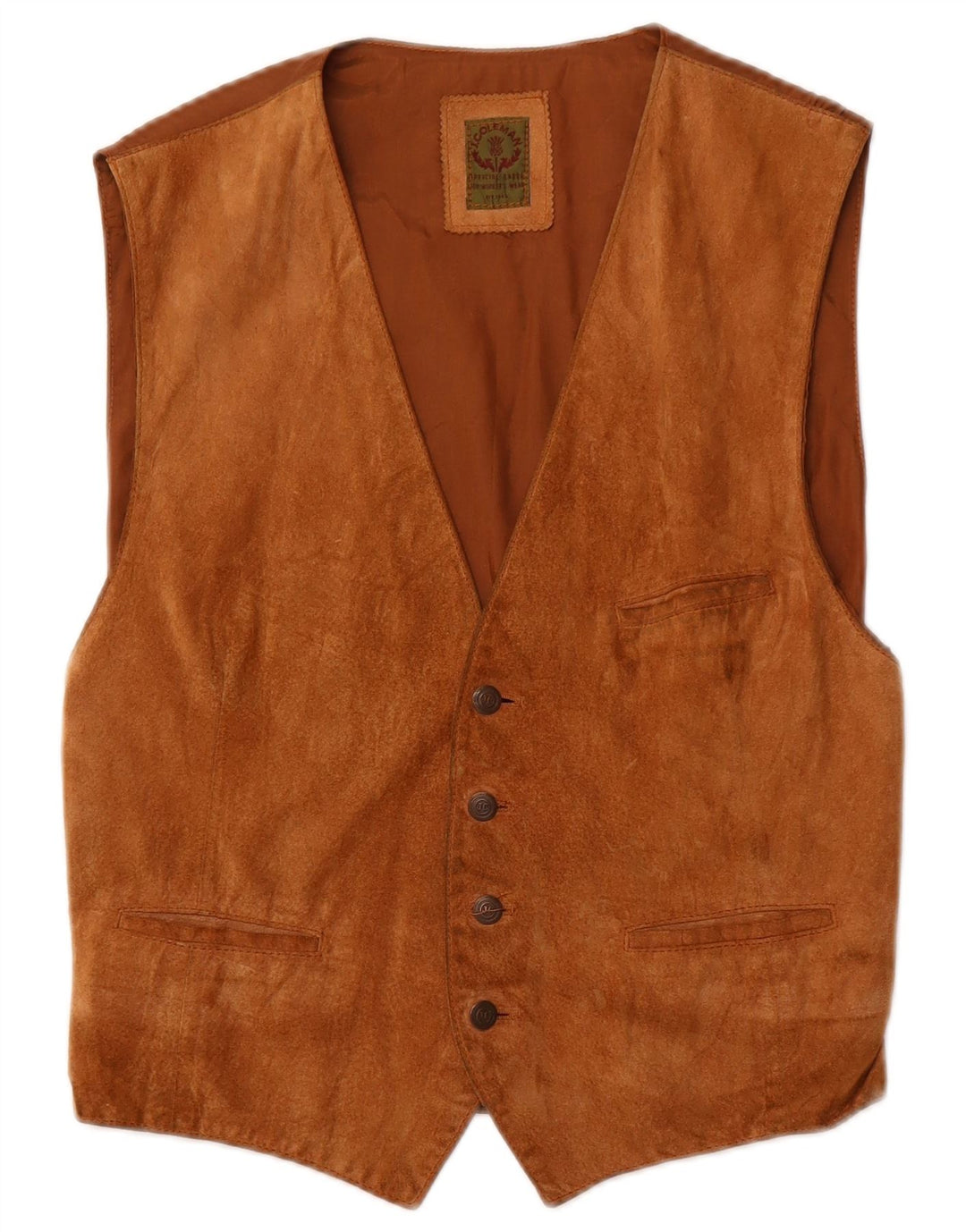 Jey Coleman Gilet en daim pour homme IT 48 Marron moyen