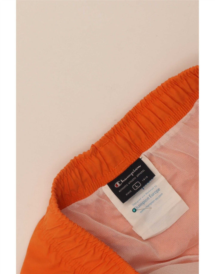 Champion Short de bain graphique pour hommes, grand, en polyester color block orange