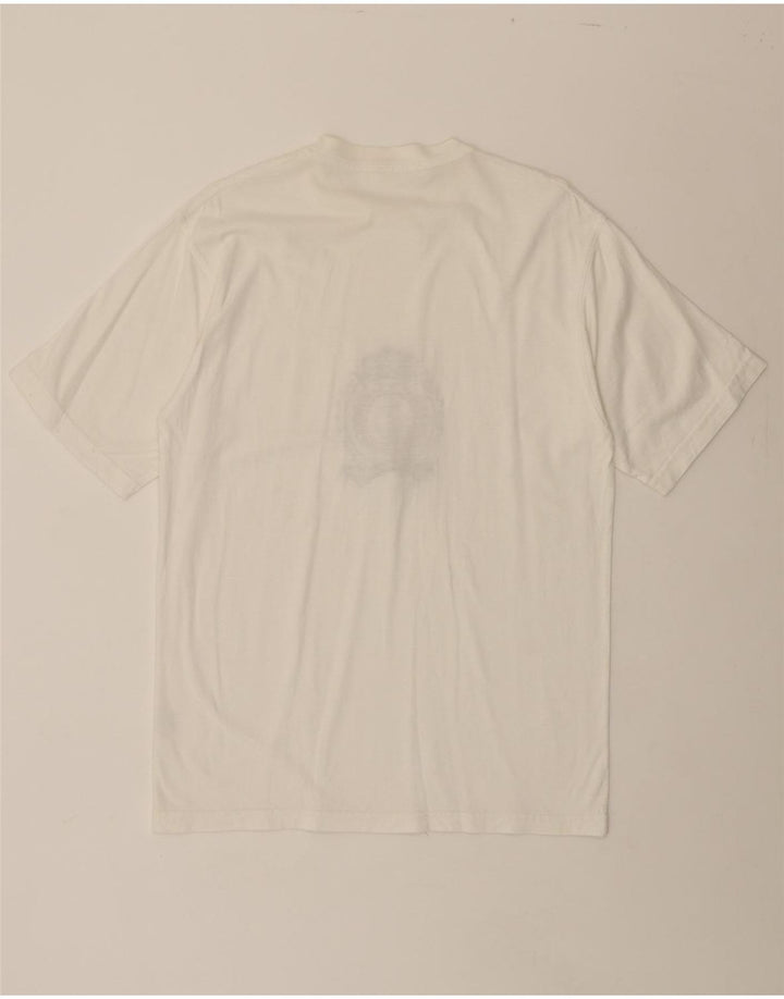 ROCCOBAROCCO Mens Graphic T-Shirt Top Small White Cotton Vintage Roccobarocco and Second-Hand Roccobarocco from Messina Hembry 