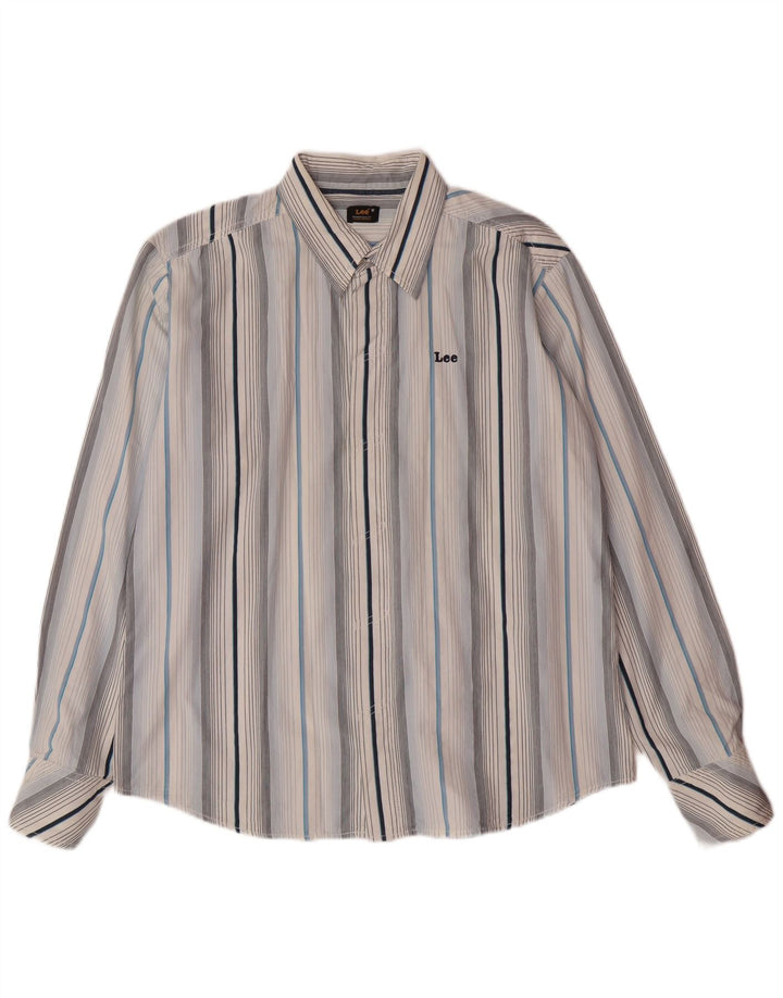 LEE Chemise Homme Coton Rayé Bleu Moyen