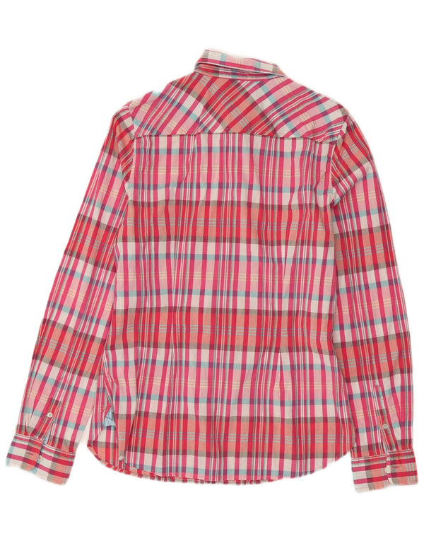 TOMMY HILFIGER Chemise ajustée pour femme US 8 Coton à carreaux rose moyen
