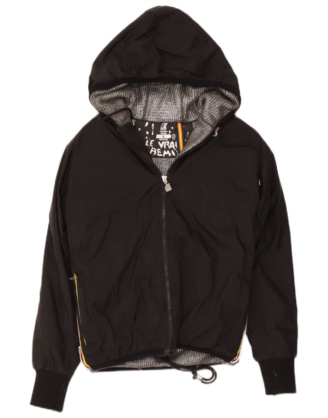 K-Way Manteau coupe-vent à capuche pour fille 8-9 ans Noir Polyester
