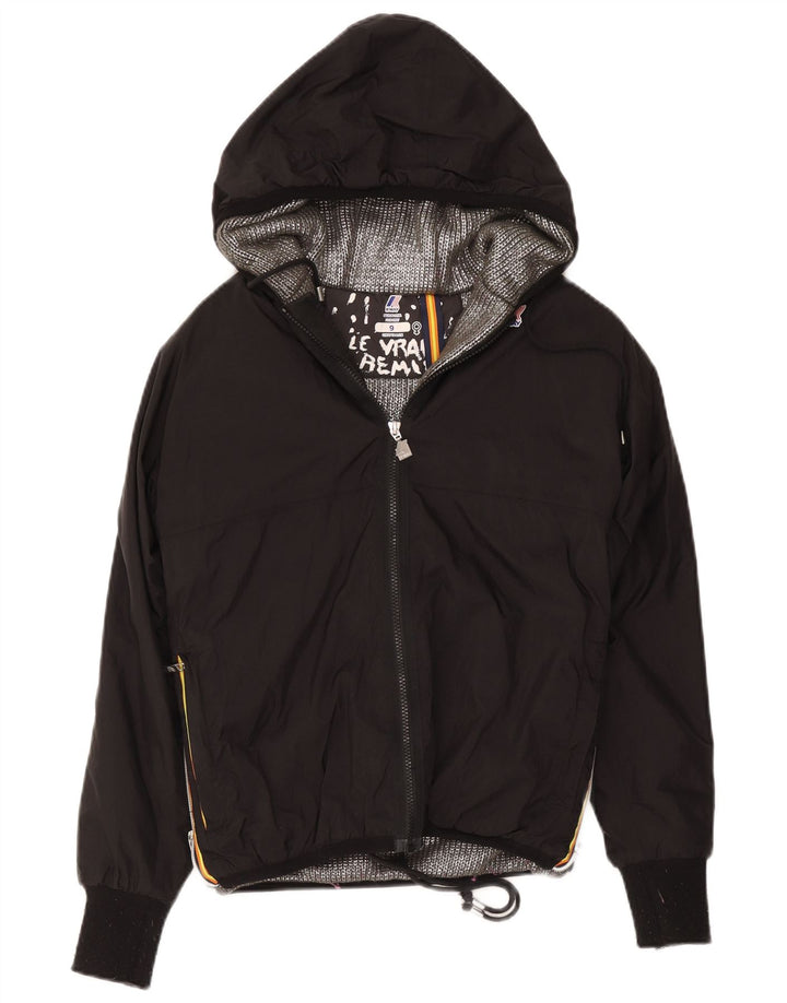 K-Way Manteau coupe-vent à capuche pour fille 8-9 ans Noir Polyester