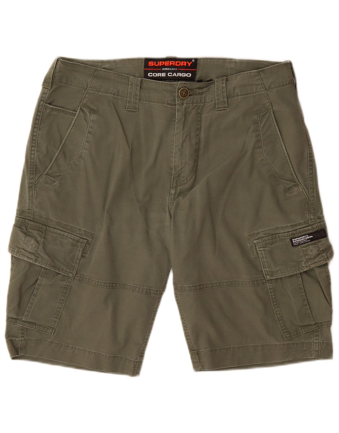 Superdry Short Cargo W32 Homme Kaki Moyen Coton