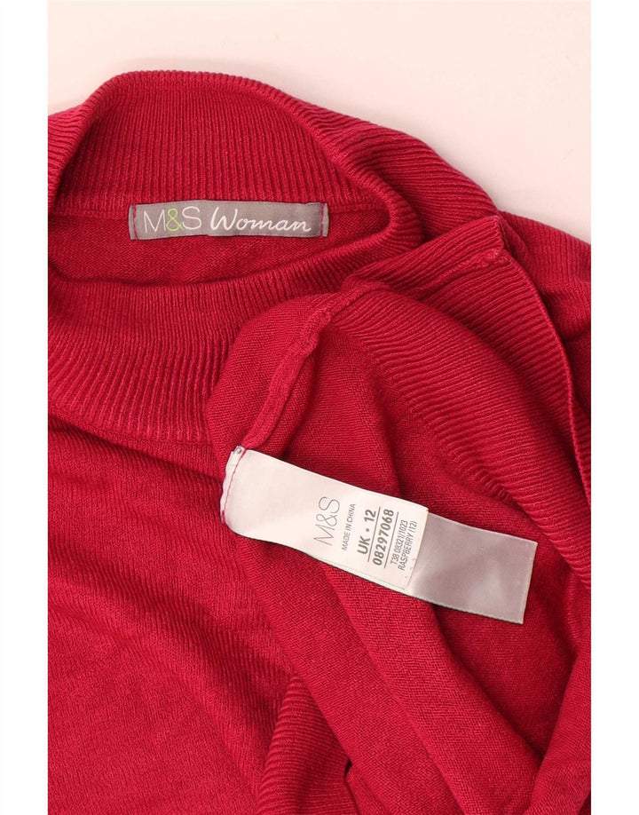 Marks & Spencer Pull col roulé pour femme UK 12 Acrylique rouge moyen