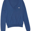 Dsquared2 Pull col V pour femme UK 12 Bleu moyen Soie