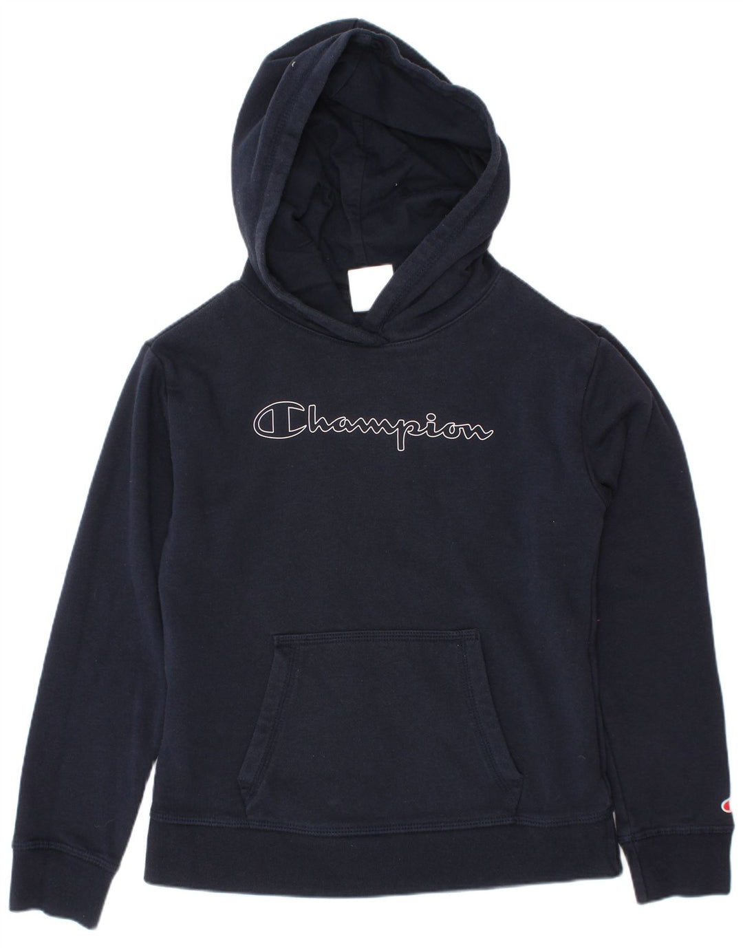 CHAMPION Pull à capuche graphique fille 9-10 ans Bleu marine moyen Coton