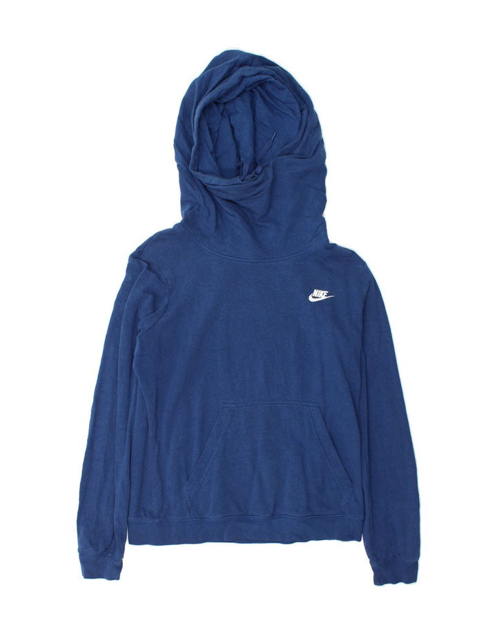 NIKE Womens Hoodie Jumper UK 14 Medium Blue Cotton Vintage Nike and Second-Hand Nike from Messina Hembry 