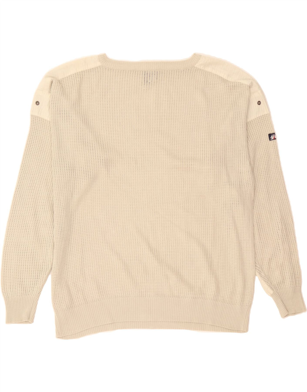 CAGI Mens Boat Neck Jumper Sweater Medium Beige Cotton Vintage Cagi and Second-Hand Cagi from Messina Hembry 