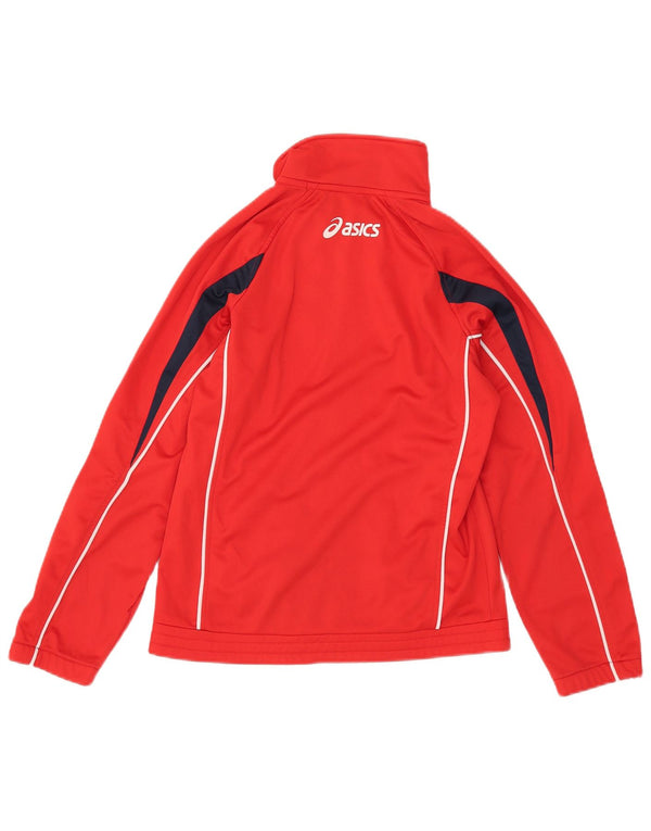 Asics Veste de survêtement pour femme UK 8 Small Rouge Colourblock