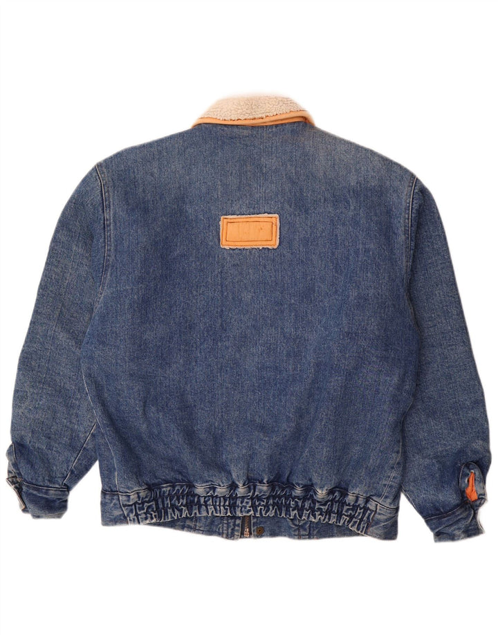 Mash Veste Sherpa en jean pour homme UK 40 Large Bleu Coton