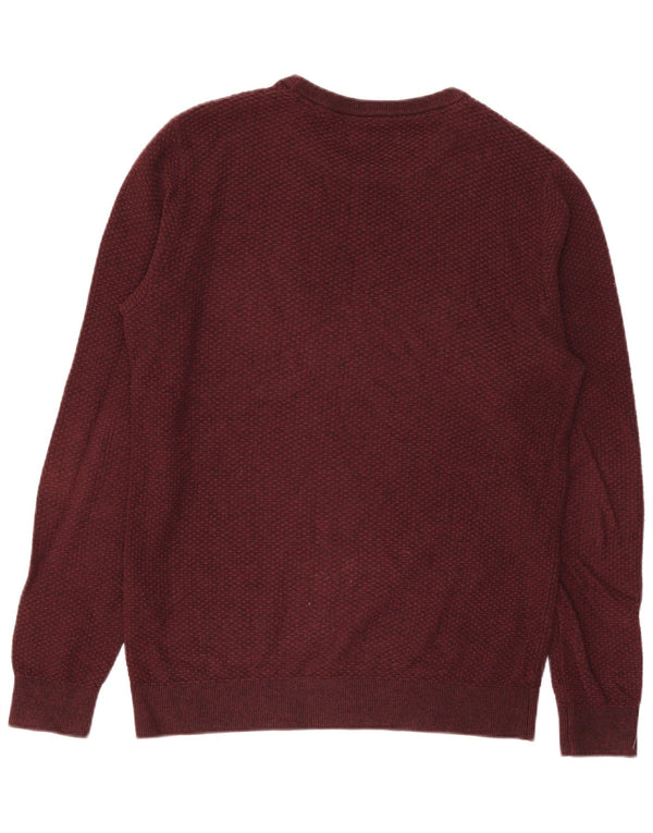 Jack & Jones Pull à col rond pour homme en coton bordeaux Taille L