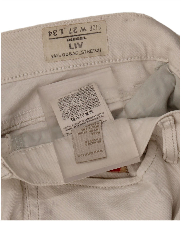 DIESEL Femme Liv Slim Jean Droit W27 L24 Coton Blanc