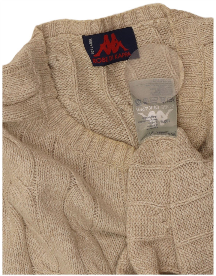 KAPPA Pull col rond homme XL coton beige
