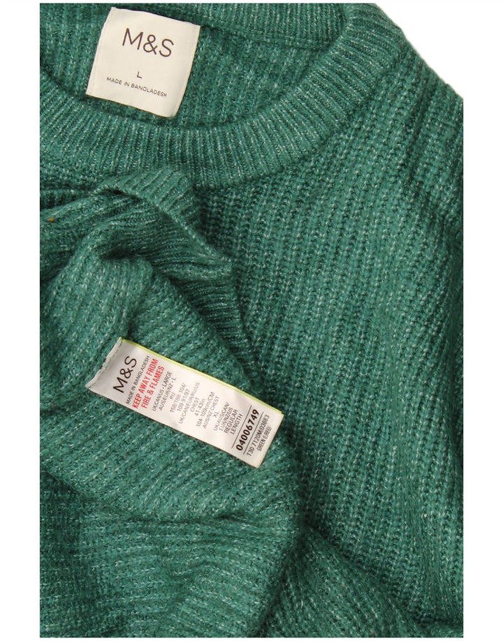 Marks & Spencer Pull ras du cou pour homme, grand, vert, polyamide