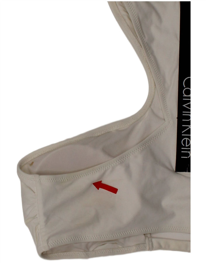 Calvin Klein Maillot de bain graphique pour femme Grand blanc Polyester