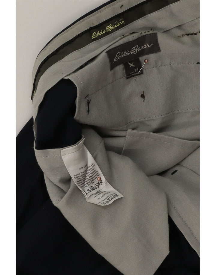 EDDIE BAUER Pantalon Chino Pegged Homme W38 L36 Bleu Marine Coton