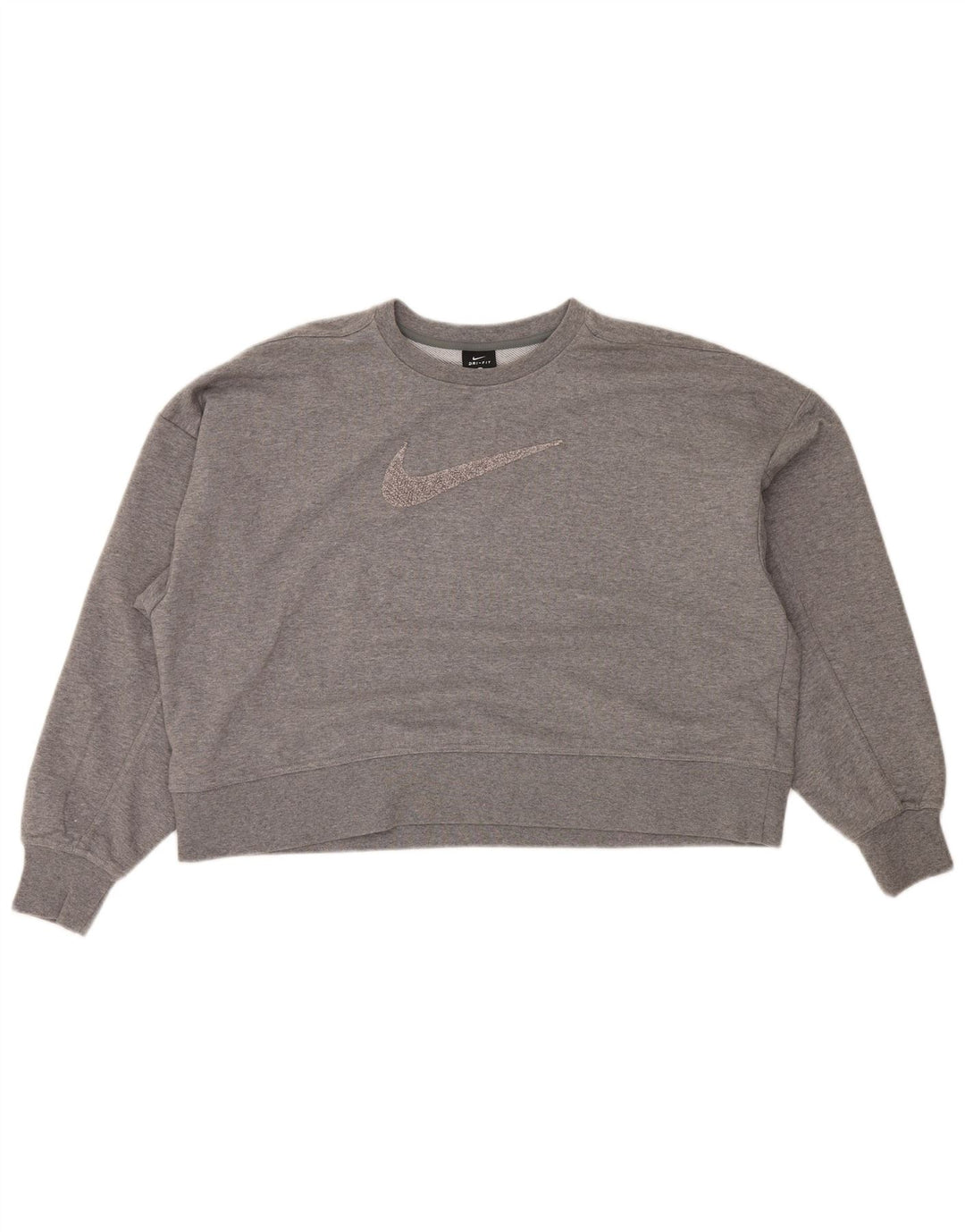 NIKE Sweat-shirt court graphique surdimensionné pour femme UK 16 Grand Gris