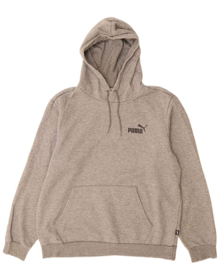 Puma Pull à Capuche Homme Gris Moyen Moucheté Coton