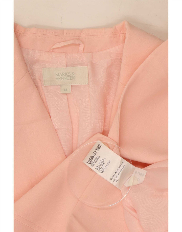 Marks & Spencer Veste blazer à 2 boutons pour femme UK 14 Large Rose Lyocell