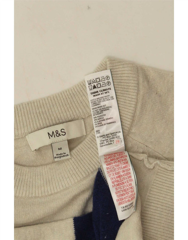 Marks & Spencer Pull ras du cou pour femme UK 14 Bleu moyen rayé