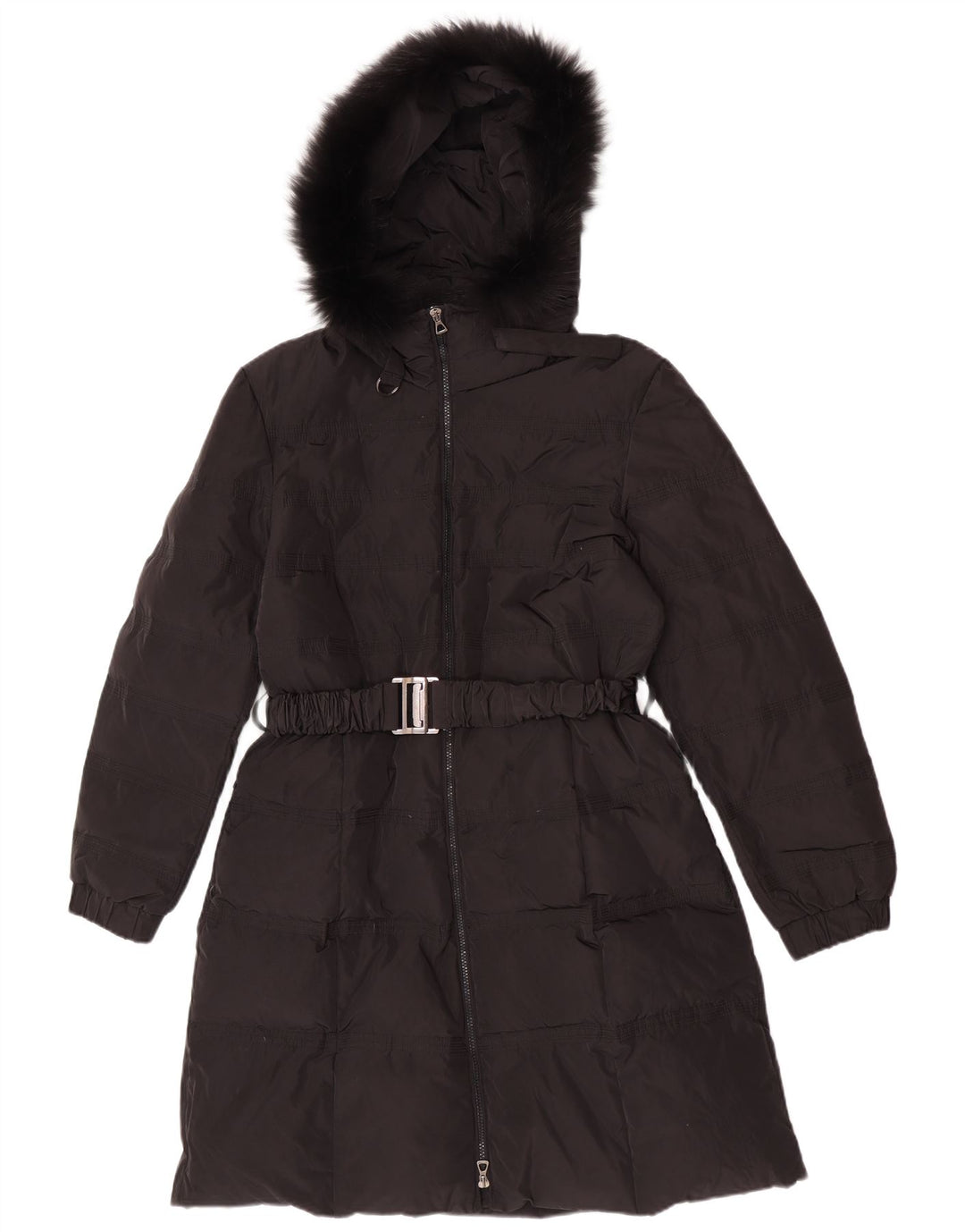 Manteau rembourré à capuche femme vintage IT 50 XL Polyester Noir