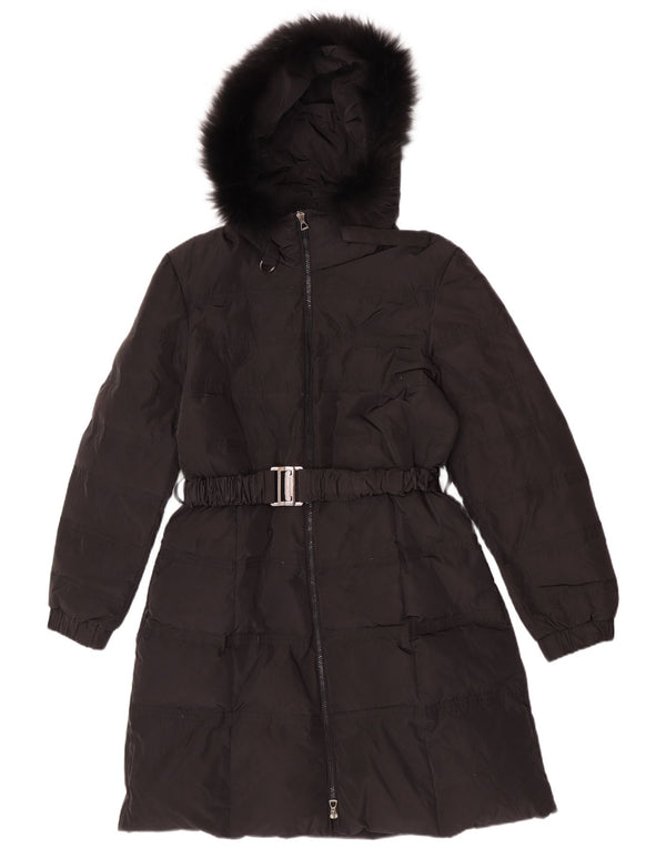 Manteau rembourré à capuche femme vintage IT 50 XL Polyester Noir