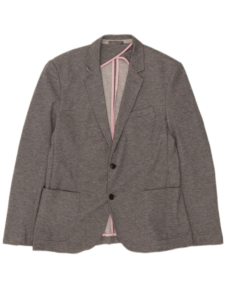 Zara Veste Blazer 2 Boutons Homme EU 54 XL Gris Polyester