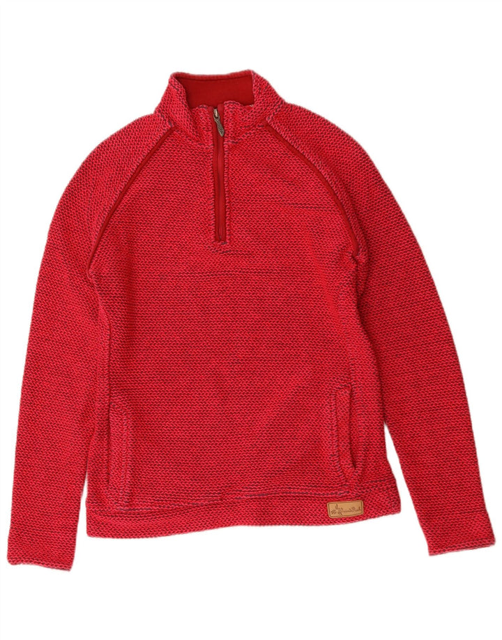 WEIRD FISH Sweat-shirt à col zippé pour femme UK 12 Rouge moyen
