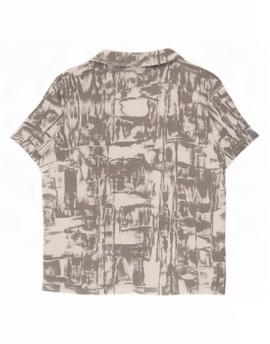 Zara Chemise à manches courtes à motif abstrait pour hommes Petit gris Polyester
