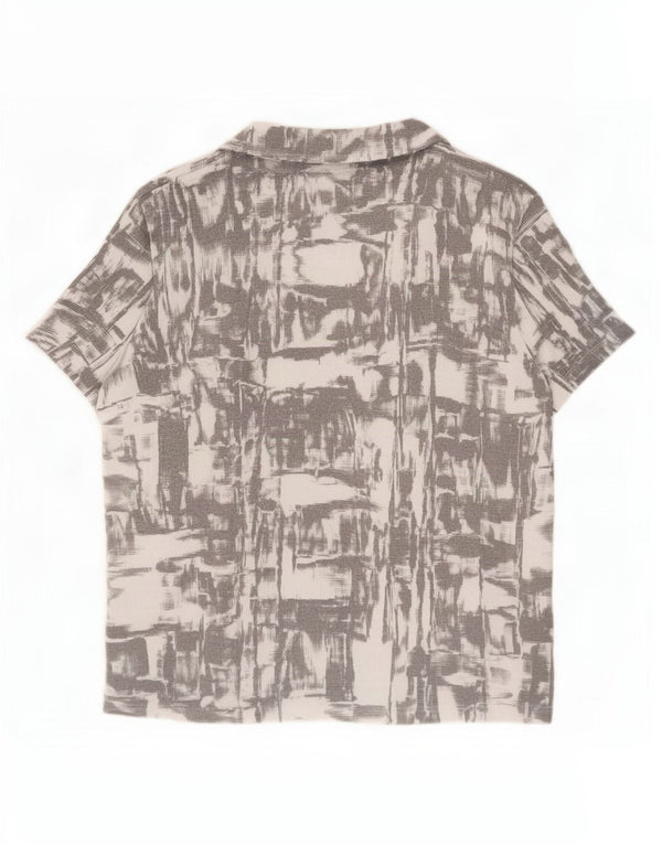 Zara Chemise à manches courtes à motif abstrait pour hommes Petit gris Polyester