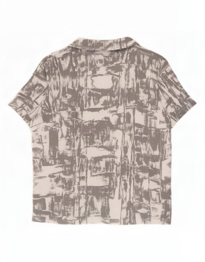 Zara Chemise à manches courtes à motif abstrait pour hommes Petit gris Polyester
