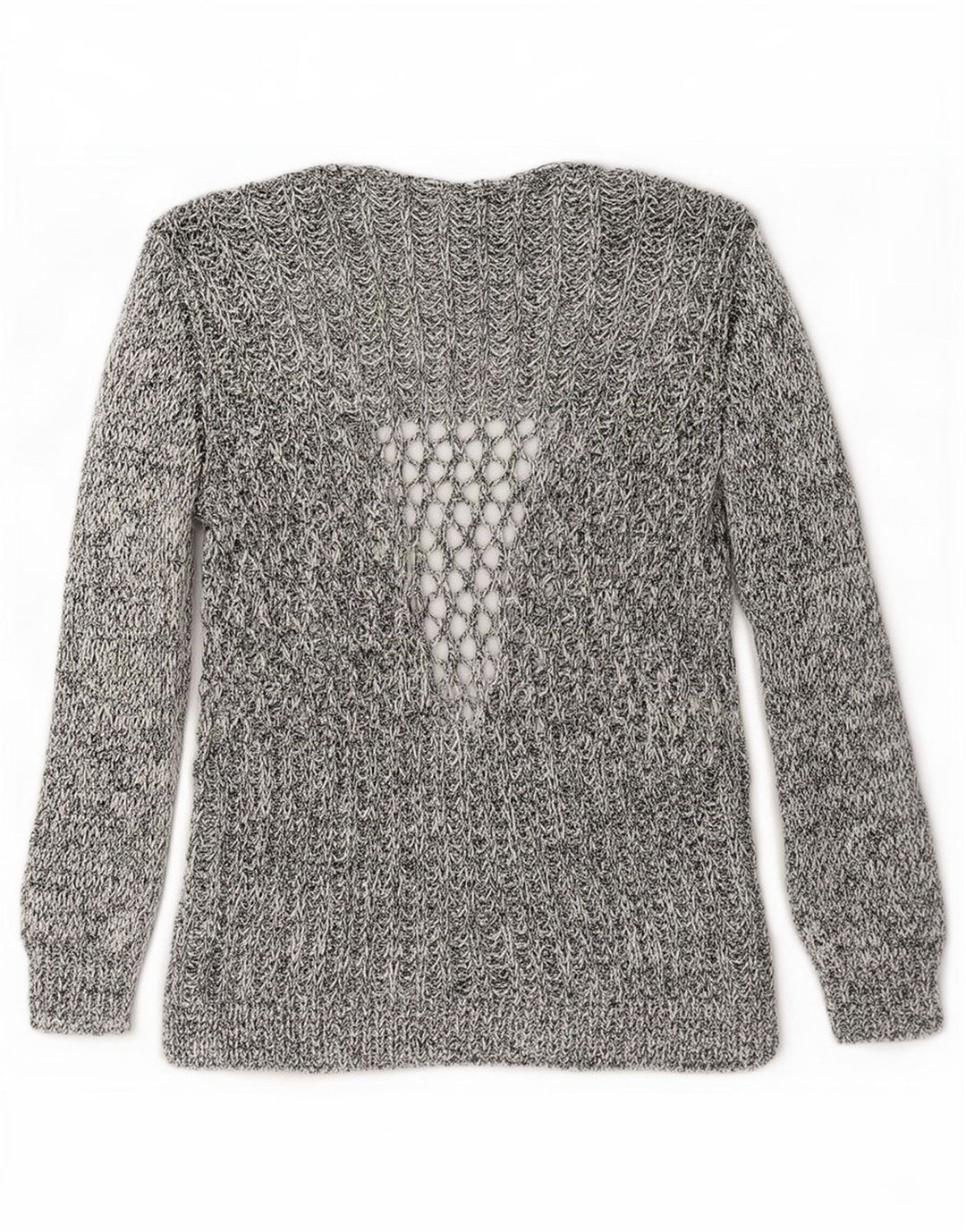 Zara Womens Open Cardigan Sweater UK 12 Gris Moyen Moucheté