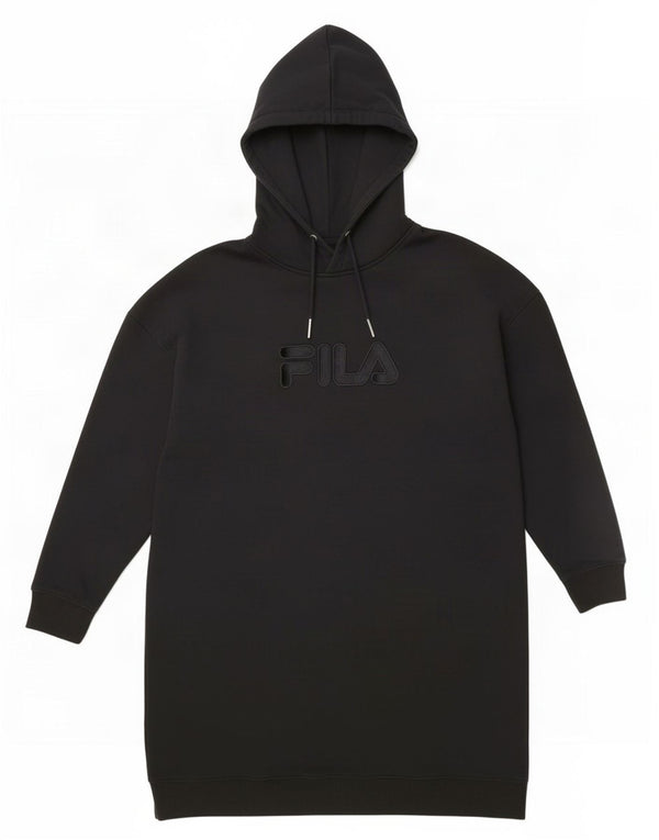 Fila Robe à capuche graphique surdimensionnée à manches longues pour femme UK 10 Small Noir