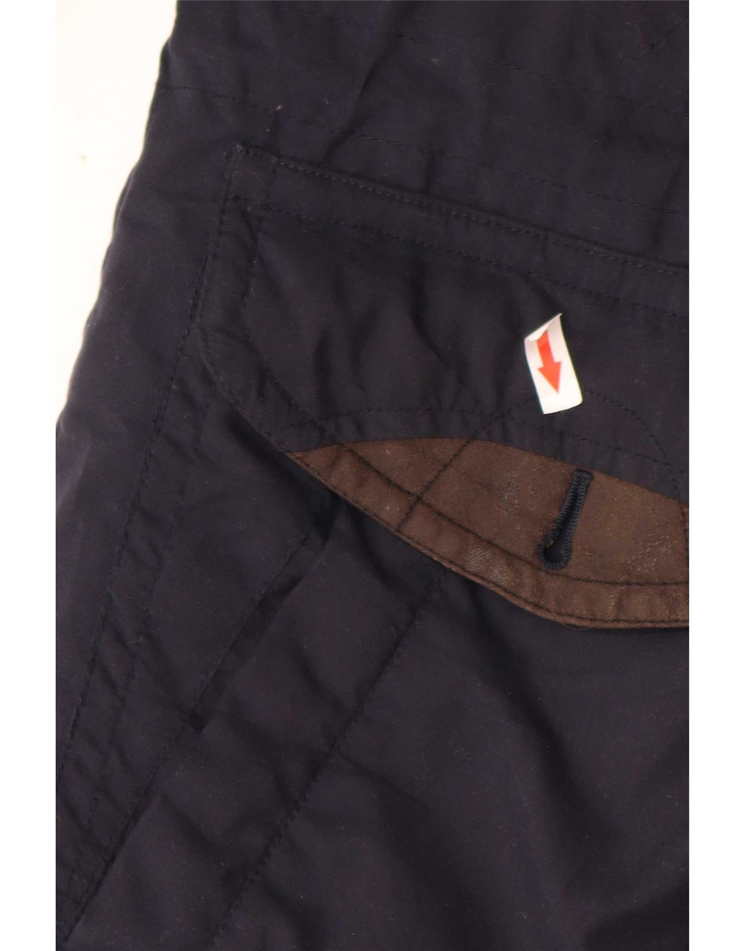 vintage Mens coupe-vent manteau UK 38 moyen bleu marine colourblock polyester