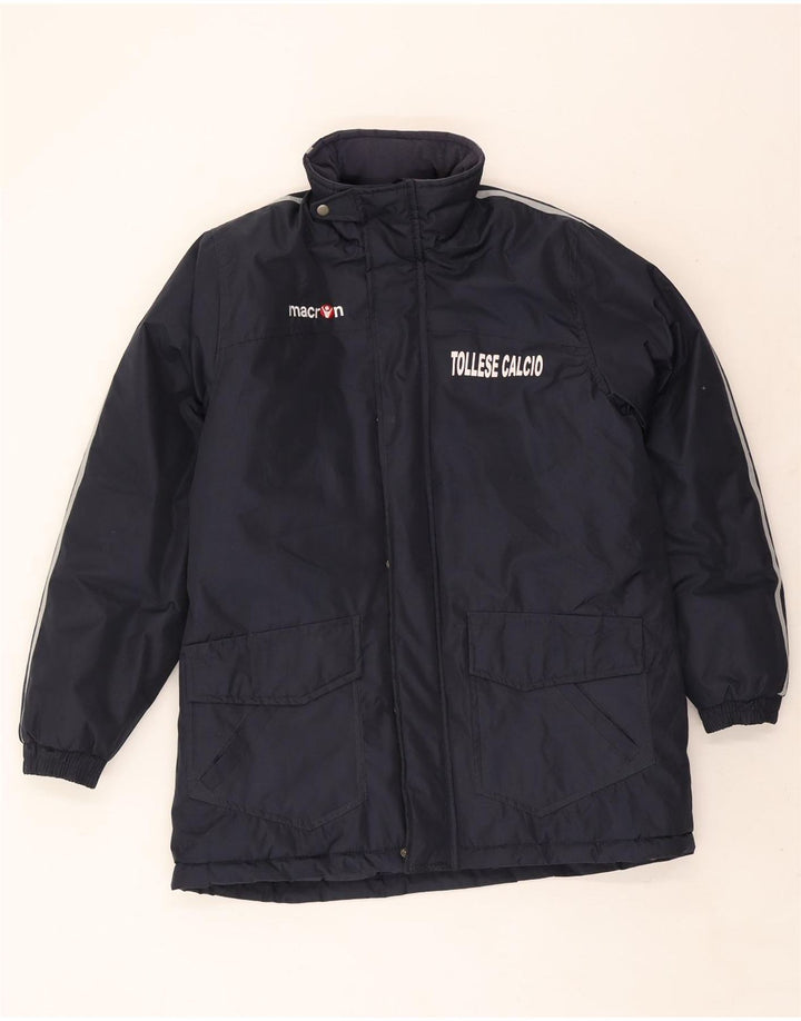 Macron Veste matelassée à capuche graphique pour homme UK 40 Large Bleu marine Polyester