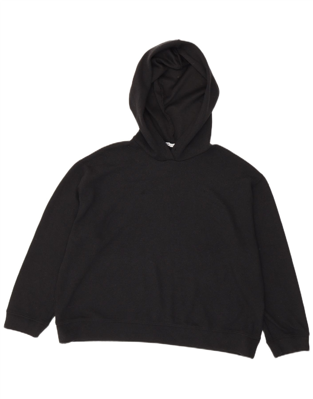 Zara Pull à capuche surdimensionné pour femme UK 16 Large Noir Polyester