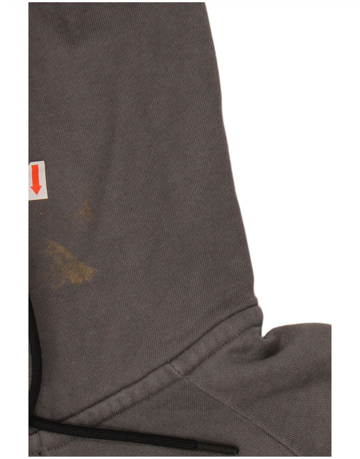 NIKE Pull à capuche à col zippé pour homme Petit coton gris