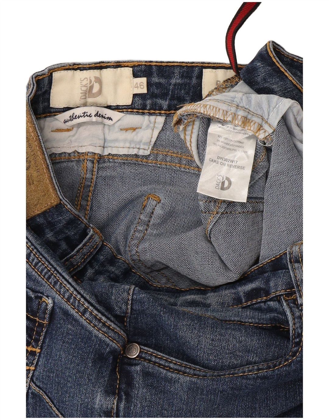 Dack's Jean court pour femme EU 46 XL W34 L25 Bleu Coton