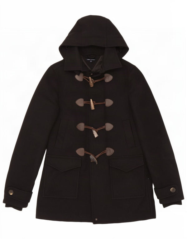 Tommy Hilfiger Duffle Coat à capuche pour femme UK 6 XS Laine noire